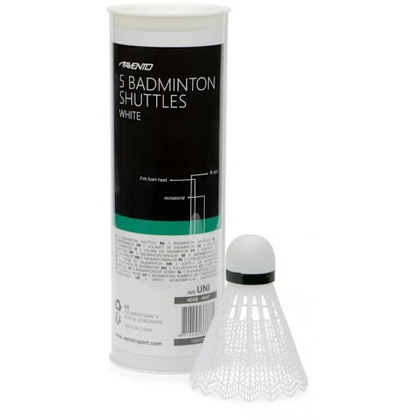 Avento badmintonbollar 8,5 cm syntet/skum vit 5 st.