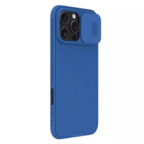 Telefonfodral - NILLKIN - CamShield Pro - iPhone 16 Pro Max - Blå - Förstärkt skydd Blå