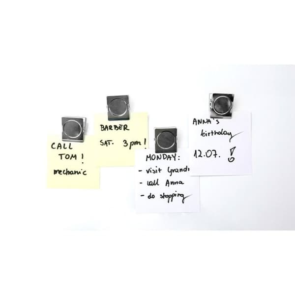 Silverfärgade magnetklipp - set med 4 magneter