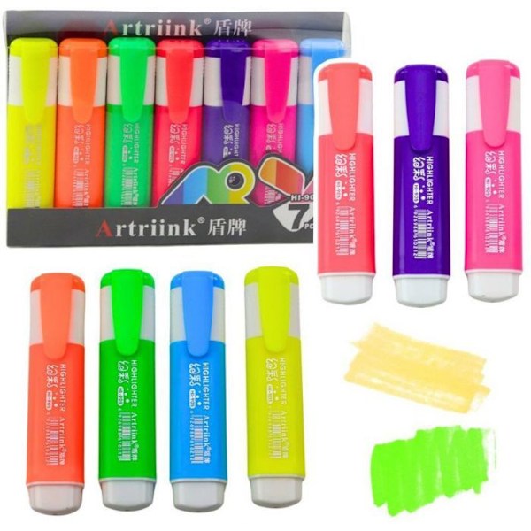 Markör - marker Lean Set med 7 neonfärger