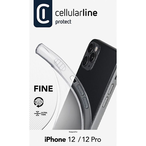 Cellularline Fine - Fodral för iPhone 12 / iPhone 12 Pro (Transparent)