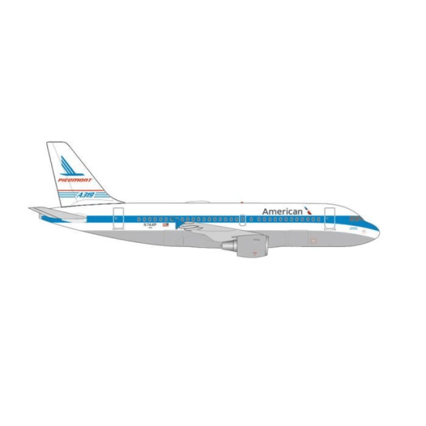 Monterade miniatyrer - Airbus A319 AMERICAN AIRLINES PIEDMONT HERITAGE LIVERY 1/500 Herpa