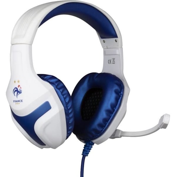 Konix PS400 FFF Gaming Headset - Vit | FFF-licens | Isolering från yttre buller | Frekvensgång 20 Hz - 20 KHz Vitt och blått