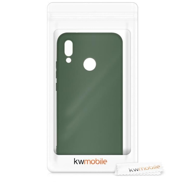 kwmobile Fodral Kompatibel med Huawei P20 Lite - Skyddande Silikontelefonfodral Mörkgrön 44358.80 Grön