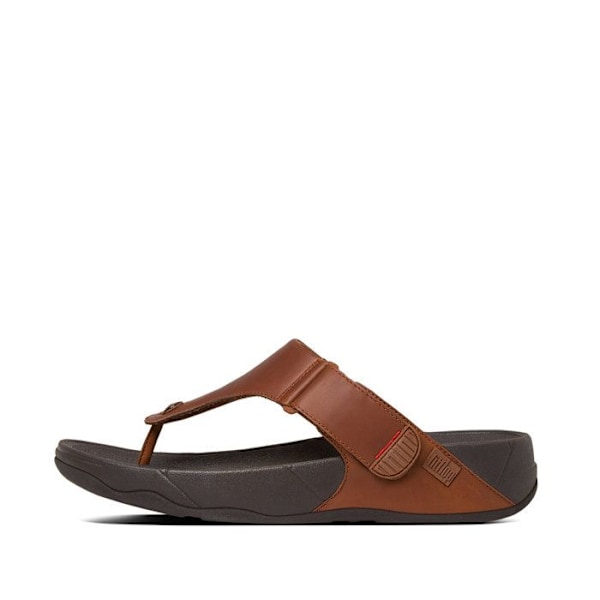 Sandaler - FitFlop - Trakk II - Läder svart - Microwobbleboard-teknologi - Platt mörk solbränna 43