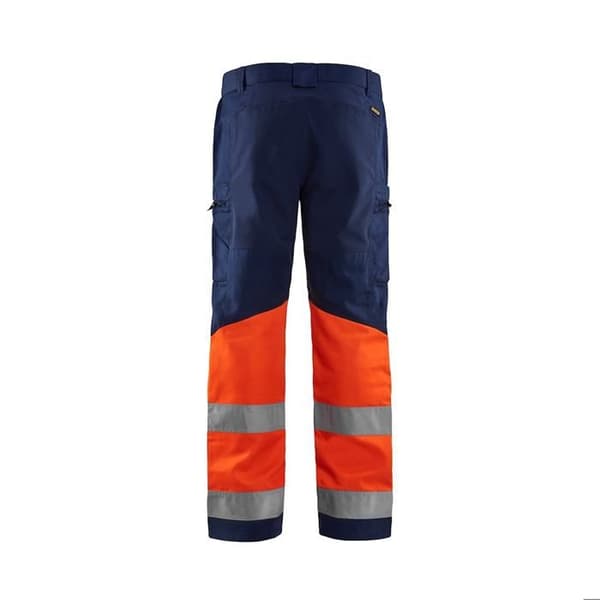 Blaklader stretch arbetsbyxor med hög synlighet blå/orange fluorescerande 56