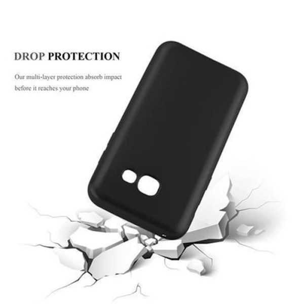 Samsung Galaxy A3 2017 (7) Fodral i METALLIC BLACK från Cadorabo (METALLIC MATTE Design) Ultratunnt mjukt silikon TPU gelskydd