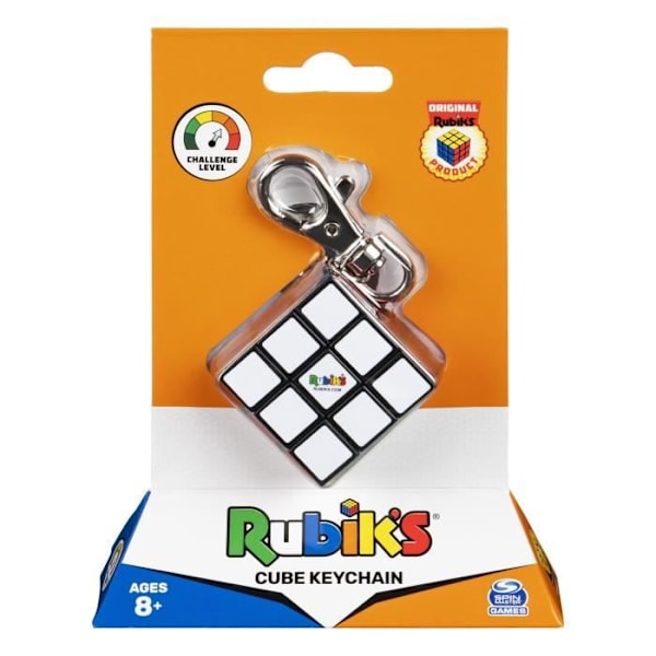 Rubik's Cube 3x3 nyckelring pusselspel - RUBIK'S - Flerfärgad - Vuxen - 2 års garanti Flerfärgad