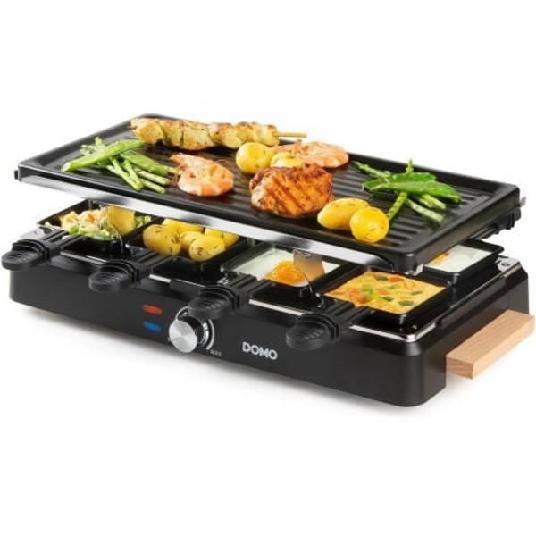 Raclette/grill - DOMO - DO9262G - 1400 Watt - 2 kokplattor - 8 personer ATT_COUL