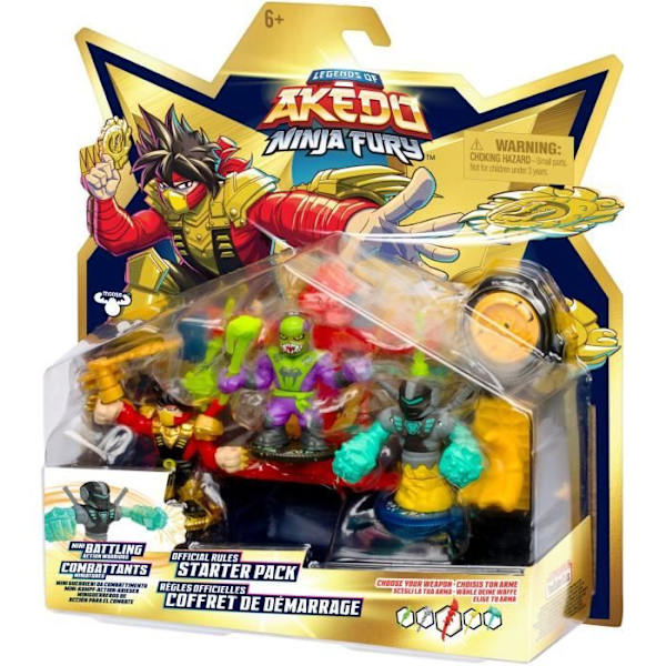 Startpaket Ninja Fury - ÄLGEKAKAR - AKEDO - Startset med statyett och tillbehör
