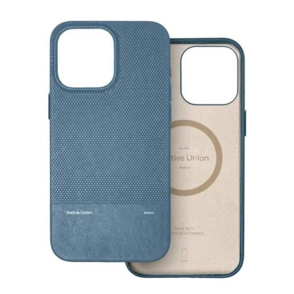 Skyddshölje - NATIVE UNION - iPhone 16 Pro Max - Stötsäker - Återvunnen mikrofiber - Blå Blå