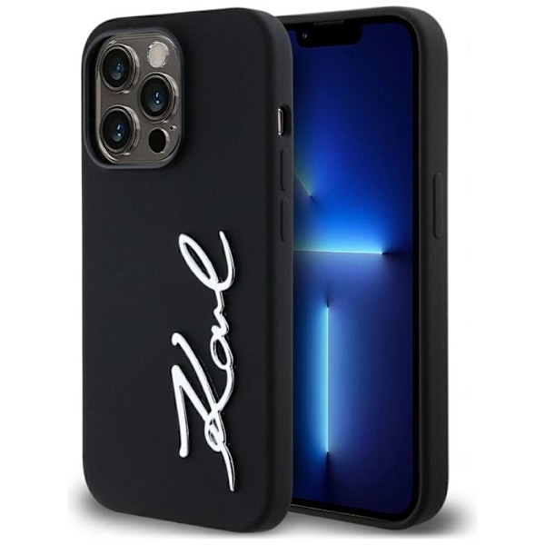 Coque för iPhone 14 Pro - Karl Lagerfeld Silikon (KLHCP14LSCMSMVVK) - Karl Script svart