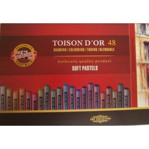 KOH-I-NOOR TOISON D'OR 8516 MJUK PASTELLPENTAR FÖR KONSTNÄREN I EN KARTONG (SET MED 48)