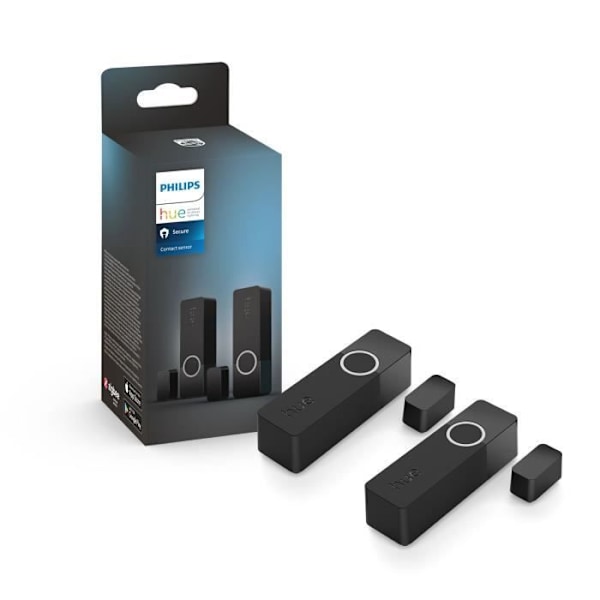 Kontakt sensorer - Philips Hue - Säkra - x 2 - Svart - Enkel installation - Kontroll via app Svart