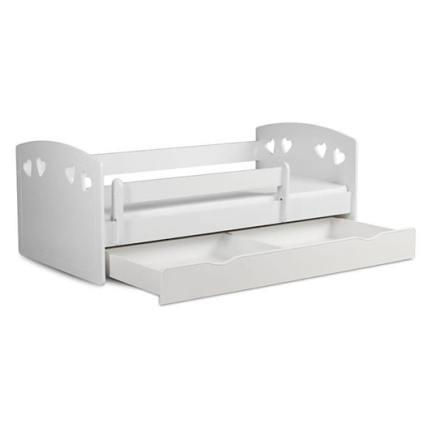 Klassisk säng - Kocot Kids - Julia White 140/80 cm - Maximal belastning 100 kg - Lackad MDF-panel - Barn Vit