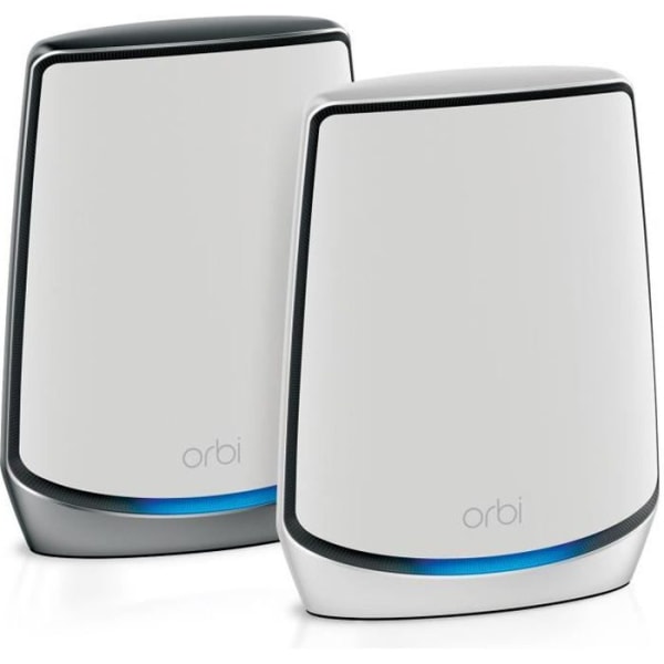 NETGEAR Orbi 6 Mesh Wifi System RBK852 Tri-Band Hastighet Upp till 6 Gbit/s - Täcker upp till 350 m² och upp till 60 enheter - Paket med Grå, Vit
