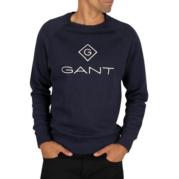 Sweatshirt - Gant - Lock Up - Blå - Högkvalitativ bomull - Broderad logotyp Blå XL