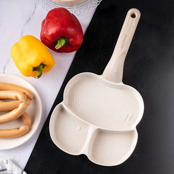 Stekpanna - KLAUSBERG - KB-7825 - Marmorbeläggning - 3 sektioner - Ergonomisk non-stick grädde