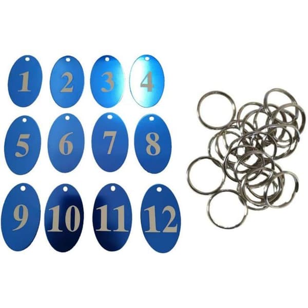 Numrerade jetonger - SOURCEMALL - Jetonger 1-100 - Aluminiumlegering - Blå - 5x3 cm