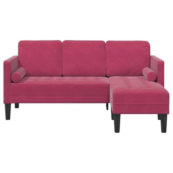 Soffgrupp i Vinröd 173 x 131 x 67 cm Sammet