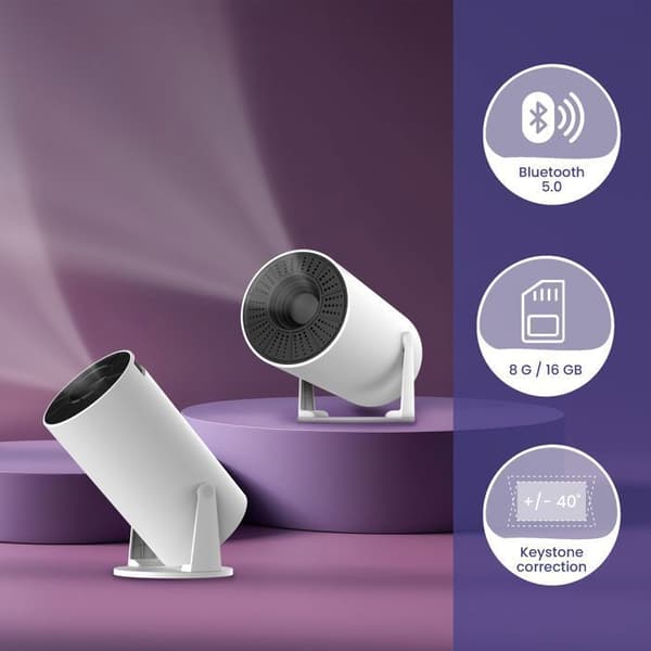 Projektor - KIANO - Vision Relax - Android 11 - HD 1280x720 - Wi‑Fi & Bluetooth 5.0