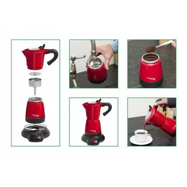 Italiensk espressobryggare - Bestron - 6 koppar - 480W - Röd