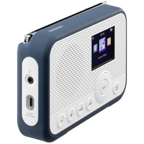 Sangean WFR-39 Internet Pocket Internet Radio, DAB, FM internetradio, FM, WiFi Spotify, väckarklocka funktion, laddningsbar