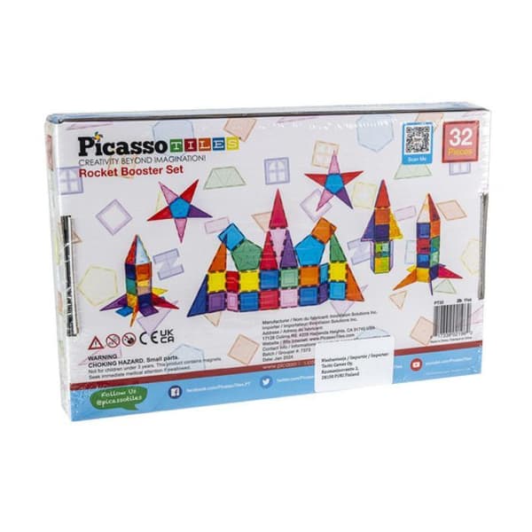 Byggspel - TACTIC - PICASSOTILES - 32 bitar - Rymdtema - Magnetisk