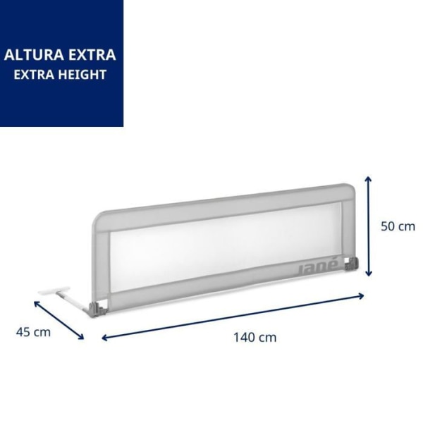 Jané - 050327C01 - Jane Hopfällbar sängstång med bärväska, extra hög design, längd 140 cm
