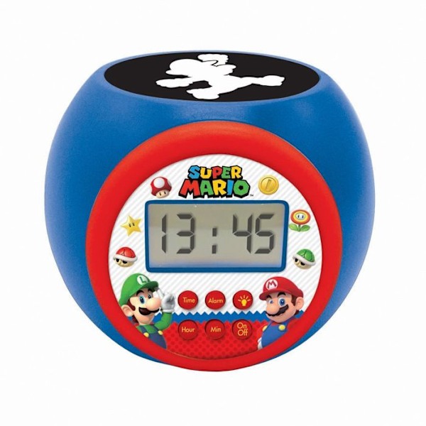 Super Mario projektor väckarklocka med timerfunktion Flerfärgad