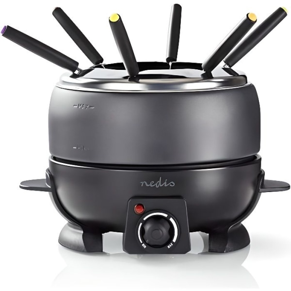 Nedis - Fondue set | 6 personer | 2,3L | 800W justerbar temperaturkontroll | Överhettningsskydd