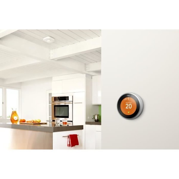 GOOGLE - Termostat - Nest Learning Thermostat i rostfritt stål Rostfritt stål