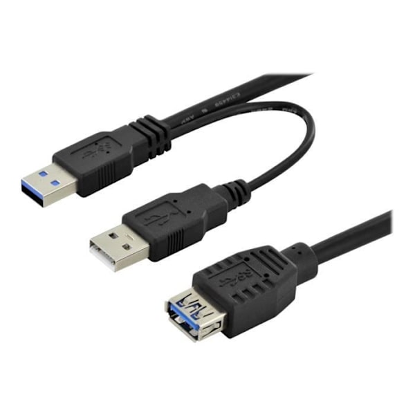 DIGITUS USB-kabel - USB Typ A (M) till USB Typ A (F) - USB 3.0 - 30 cm - Svart