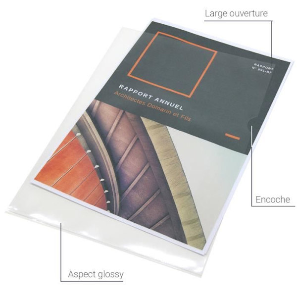 Transparenta myntfickor A4 - Waytex - 931299 - 120 mikron - Paket med 50 - Släta Transparent