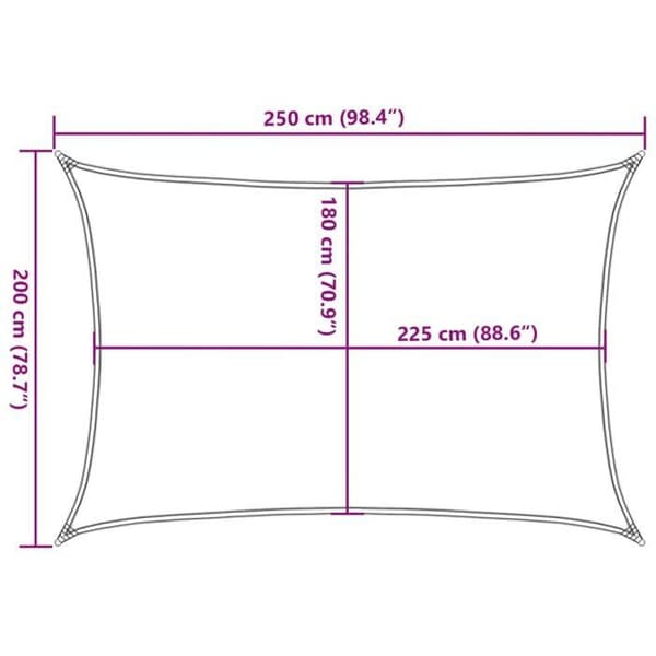 vidaXL Skuggväv 160 g/m² rektangulär ljusgrå 2x2,5 m PEHD 4001973