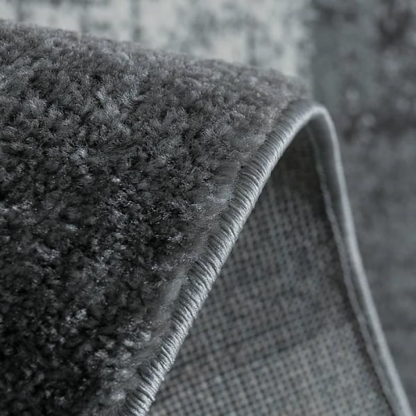 Vardagsrumsmatta - VIMODA - 80x150 cm - Grå Vit Turkos - Fyrkantig - Modern grå vit turkos