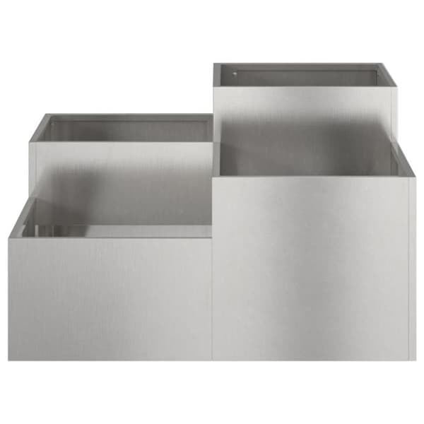 Planteringslåda - Rostfritt stål - 100x100x48 cm - Silverfärgad - Modern design Silver