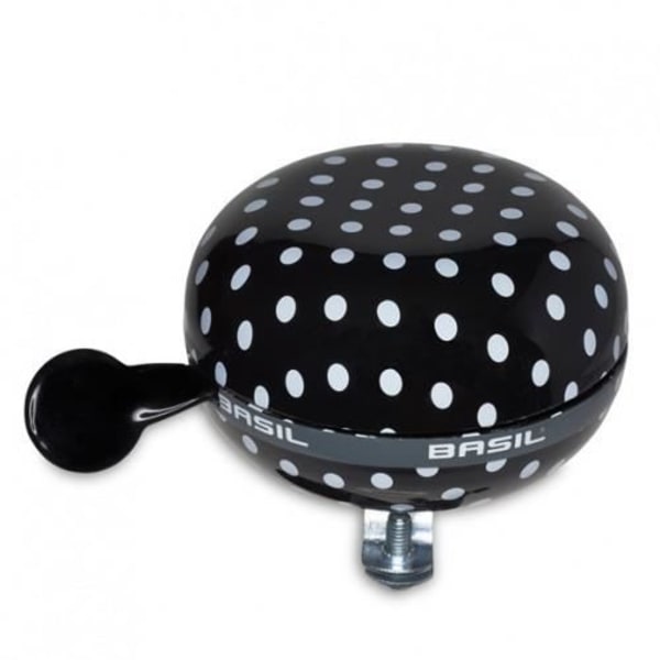 BIG BELL POLKADOT DING DONG 80MM BASIL cykelklocka - Svart och vit - För fritidscykling för vuxna Svart