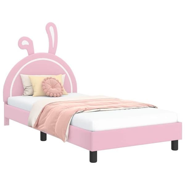 Barnsängram - vidaXL - Rosa - 80x200 cm - PU - Förvaringsfickor - Lätt montering Ros