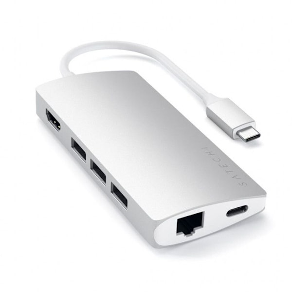 Dockningsstation - SATECHI - Aluminium Multi-Port Adapter V2 - 4K Ultra HD - GigE