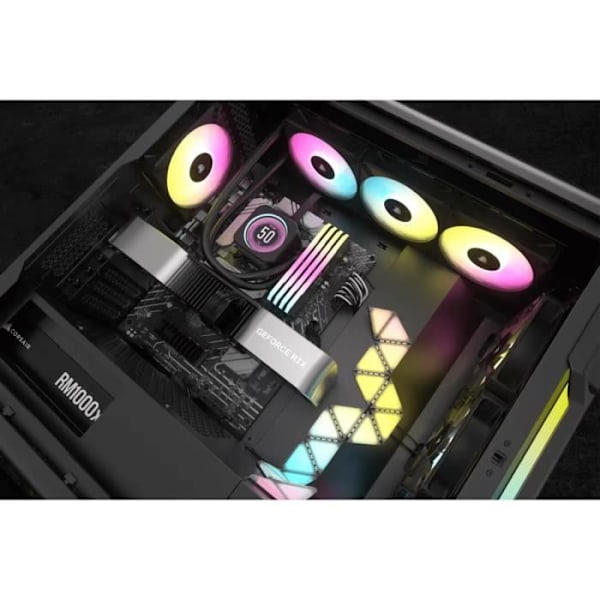 CORSAIR - H150i ELITE LCD XT - Allt-i-ett vattenkylningssats - 360 mm kylare - Svart - (CW-9060075-WW)