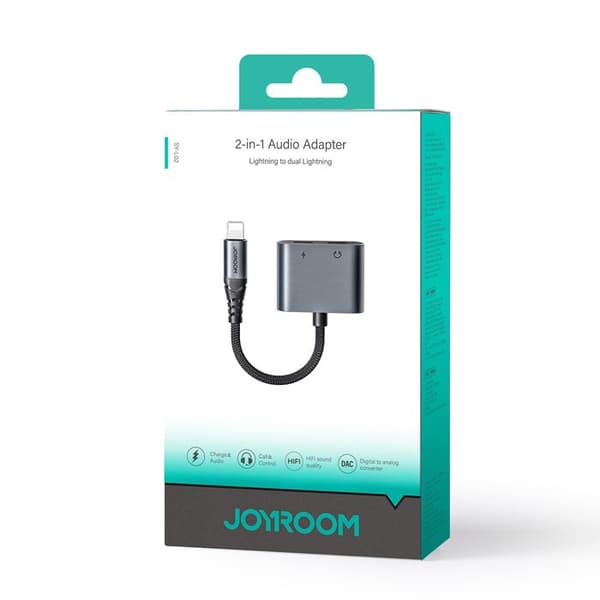 Ljud- och videoadapter Joyroom - JYR952 - DAC-adapter 2-i-1 SY-L02 Lightning / 2xLightning svart