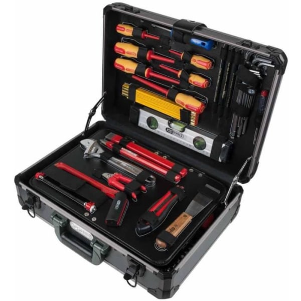 KS TOOLS 128 st 1/4" + 1/2" Elektrikerverktygssats - Svart - Tångsats - Elskydd