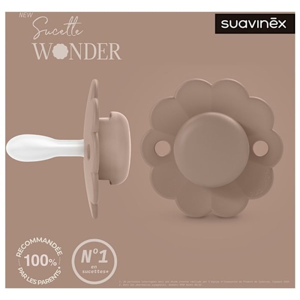 Suavinex, Wonder, Vändbar napp SXPRO 6/18 månader Wonder - Raw umber