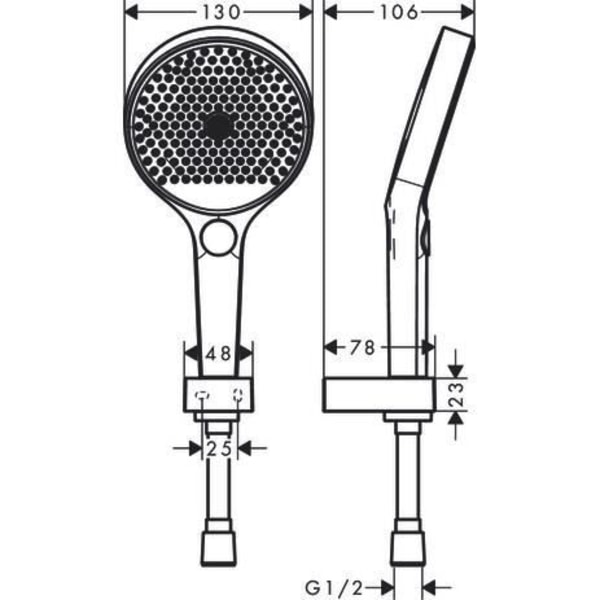 Hansgrohe Rainfinity 130 3jet väggfäste och handduschset med 160 cm matt vit duschslang