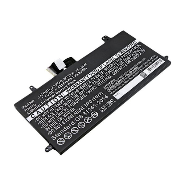 DLH - BATTERI LI-ION 7.6V-5200MAH 40WH J0PGR / JOPGR / JT90P - Färg: Svart