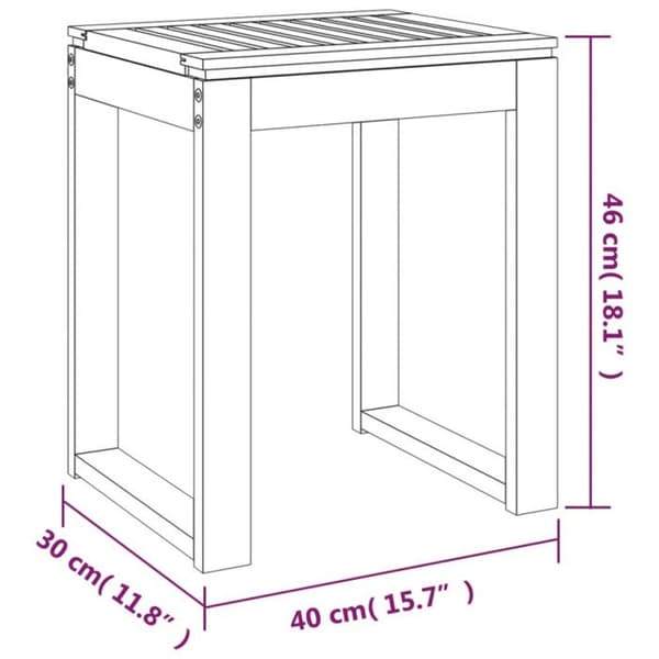 Badstub stool 40x30x46 cm Massivt valnötsträ