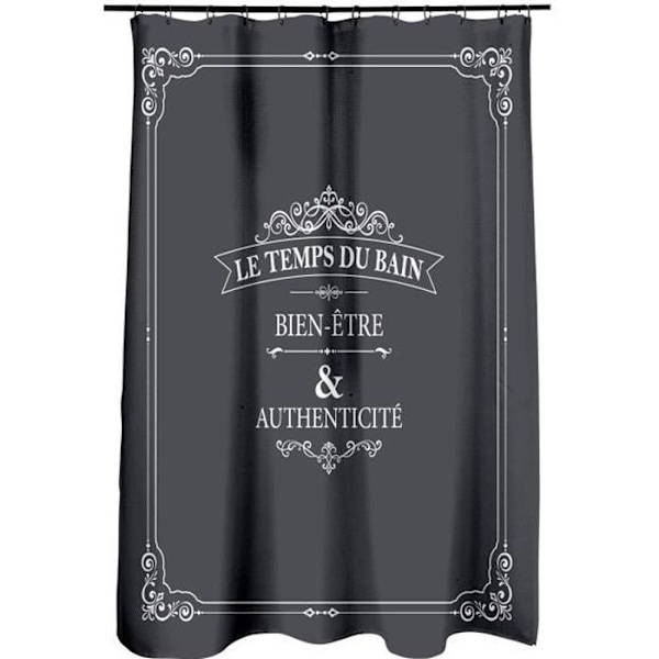 Duschdraperi - L3C - Vintage - Polyester - 180x200 cm - Grå Grå