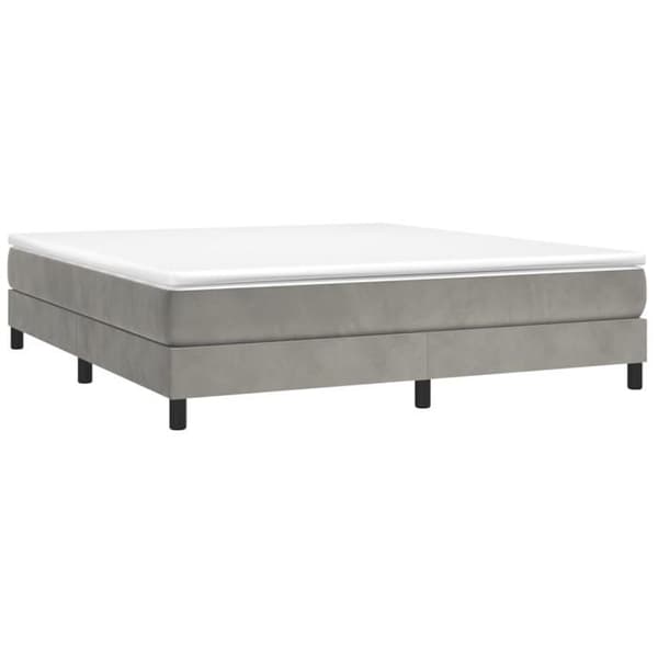 vidaXL Sängram med lameller ljusgrå 180x200 cm sammet 3120784 ljusgrått