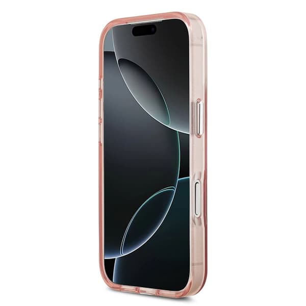 Coque Guess IML Gradient Triangle Logo MagSafe för iPhone 17 Pro - Rosa Rosa
